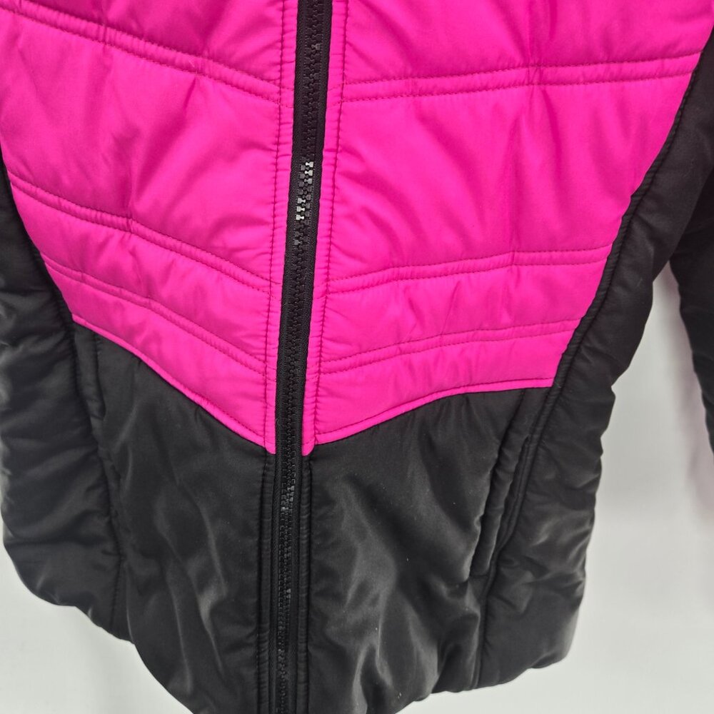 Rothschild Girl's Pink Black Puffer Chevron Winter Jacket Size Medium 10/12 - Picture 5 of 14